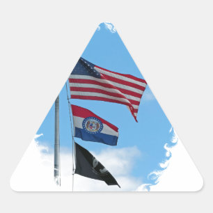 Pegatina Triangular Banderas del condado de Iron