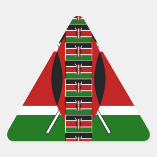Pegatina Triangular Banderas en miniatura sin costuras de Kenia Marcos