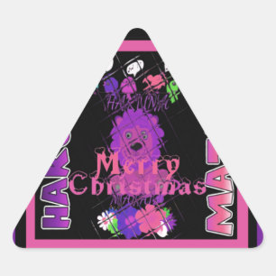Pegatina Triangular Bebé rosa Bella Feliz Navidad Hakuna Matata