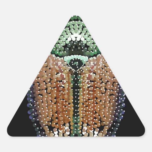 Pegatina Triangular Beetle japonés (Anverso)