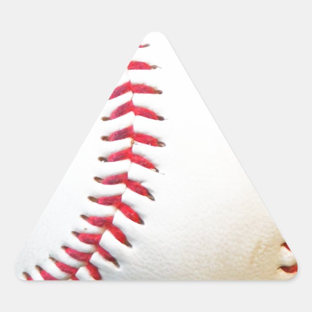 Pegatina Triangular Béisbol blanco con tintes rojos (Anverso)