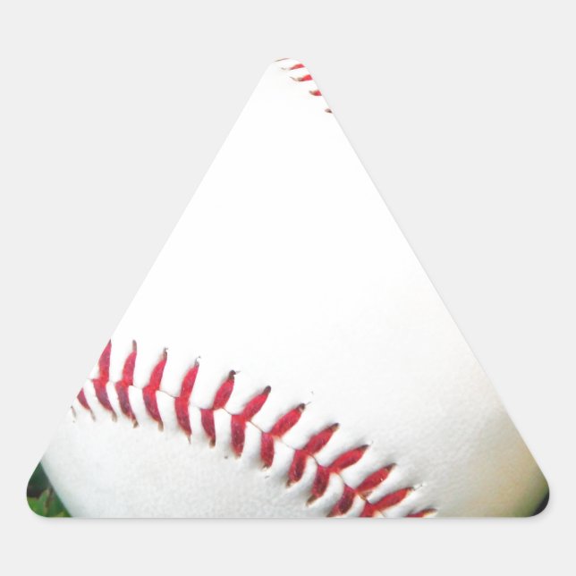 Pegatina Triangular Béisbol blanco con tintes rojos (Anverso)