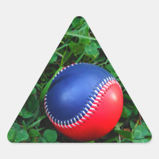 Pegatina Triangular Béisbol rojo y azul con puntas blancas