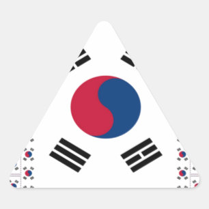 Pegatina Triangular Bella Bandera Diagonal Coreana: Un Arte Infinito