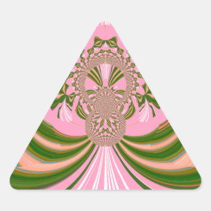 Pegatina Triangular Bella bebé rosa verde y blanco Kaleidoscopio