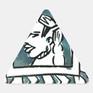 Pegatina Triangular Belleza africana Bongo arte tribal retrato masái