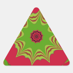 Pegatina Triangular Bello arte rojo étnico africano asombroso