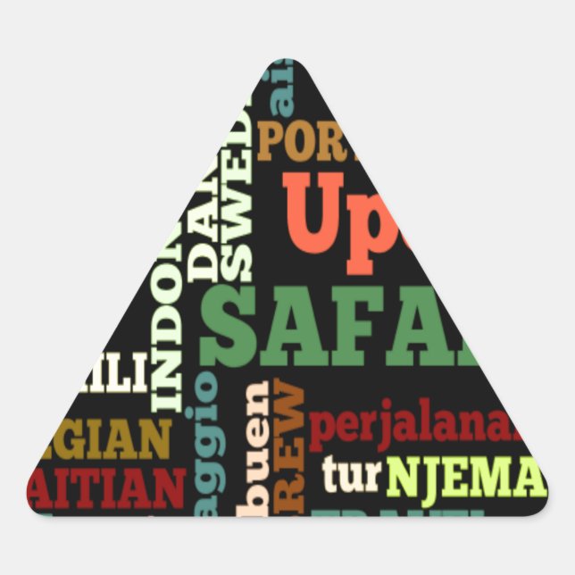 Pegatina Triangular Bendiciones de Viajes Internacionales (Anverso)