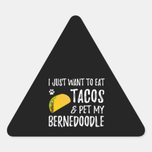 Pegatina Triangular Bernedoodle Taco Lover Cinco De Mayo Perro Mamá