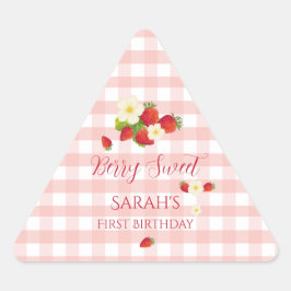 Pegatina Triangular Berry Sweet Strawberry Favor Gift 1st Birthday 