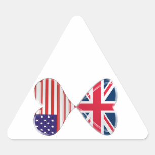 Pegatina Triangular Besar los E.E.U.U. y arte BRITÁNICO de las