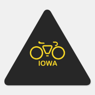 Pegatina Triangular bici iowa, ciclismo iowa, universidad