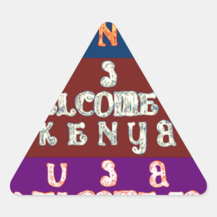 Pegatina Triangular Bienvenidos a Hakuna Matata en Kenia.png