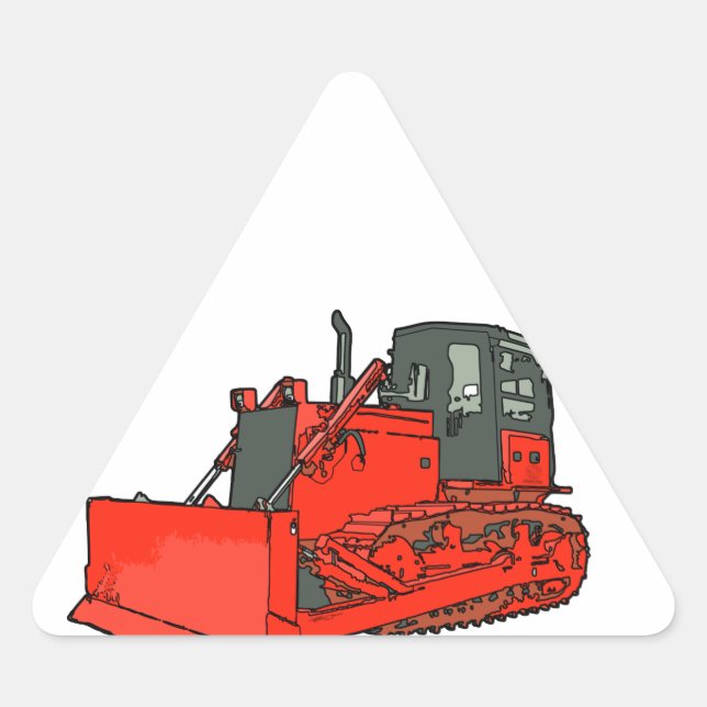 Pegatina Triangular Big Red Bulldozer (Anverso)