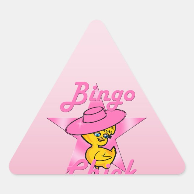 Pegatina Triangular Bingo Chick #8 (Anverso)