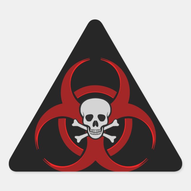 Pegatina Triangular Biohazard Skull (Anverso)