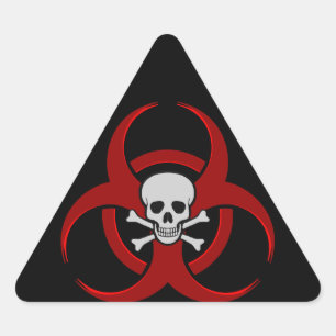 Pegatina Triangular Biohazard Skull