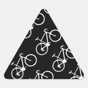 Pegatina Triangular black and white bicycles patterning