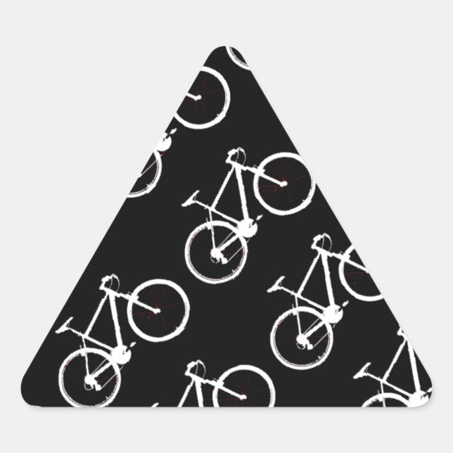 Pegatina Triangular black and white bicycles patterning (Anverso)