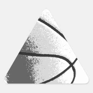 Pegatina Triangular Black White Gray Trendy Pop Art Basketball