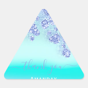 Pegatina Triangular Blueocean Floral Triángulo Brillo Cumpleaños NUPCI