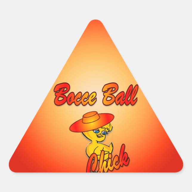 Pegatina Triangular Bocce Ball Chick #5 (Anverso)