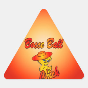 Pegatina Triangular Bocce Ball Chick #5