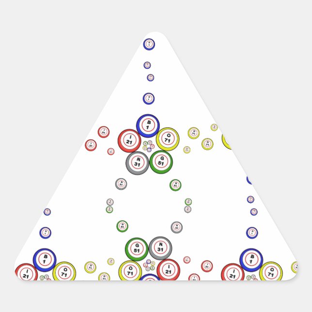 Pegatina Triangular Bolas de Bingo (Anverso)