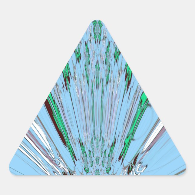 Pegatina Triangular Bonito Aqua Blue Amazon Floral Motif Art (Anverso)
