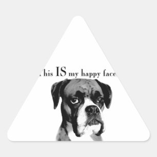 Pegatina Triangular Boxer Happy Face