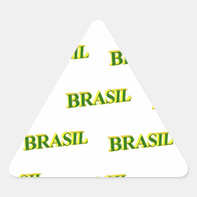 Pegatina Triangular Brasil 3D (Anverso)