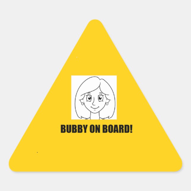 Pegatina Triangular ¡Bubby a bordo! (Anverso)