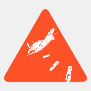 Pegatina Triangular Buceador F-Bomba (blanco)