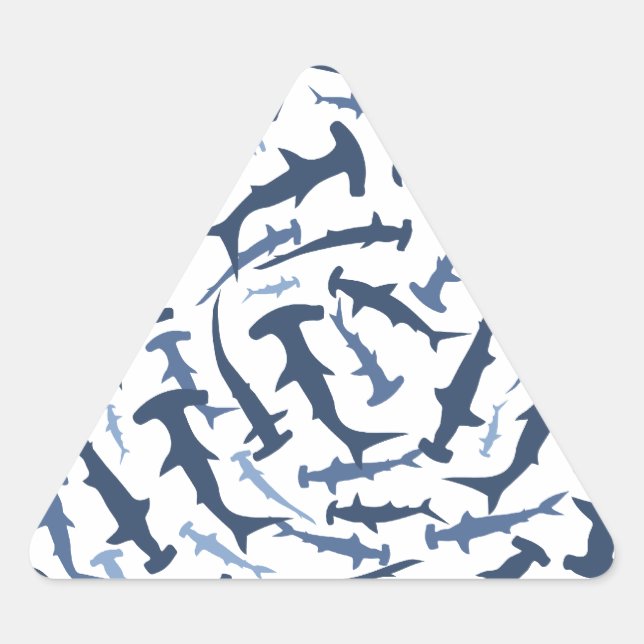 Pegatina Triangular buceo hammerhai hammerhead (Anverso)