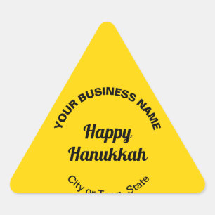 Pegatina Triangular Business Hanukkah Saludo al amarillo