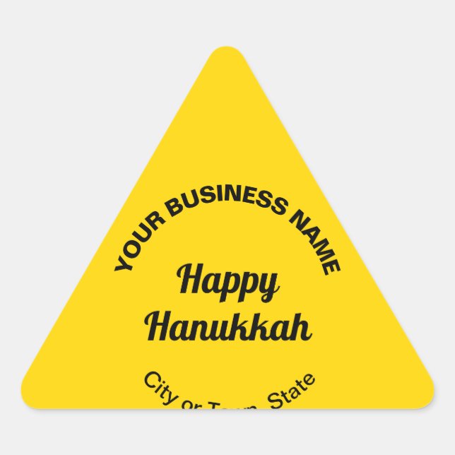 Pegatina Triangular Business Hanukkah Saludo al amarillo (Anverso)