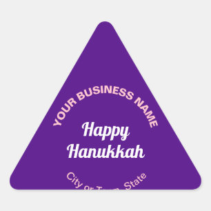 Pegatina Triangular Business Hanukkah Saludo al Púrpura