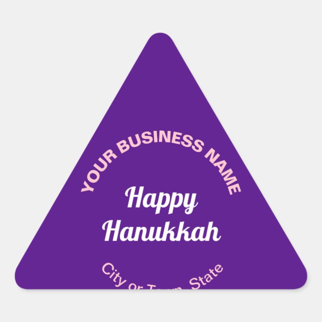 Pegatina Triangular Business Hanukkah Saludo al Púrpura (Anverso)