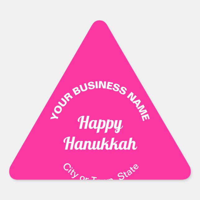 Pegatina Triangular Business Hanukkah Saludo al Rosa (Anverso)