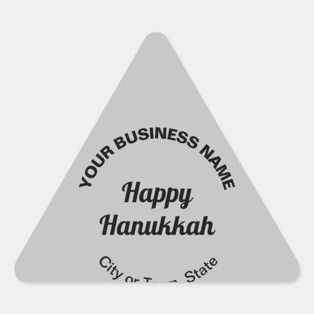 Pegatina Triangular Business Hanukkah Saludo en gris (Anverso)