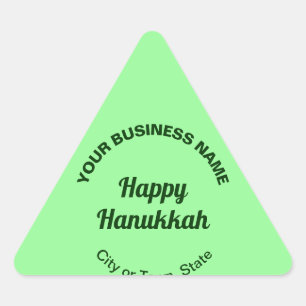 Pegatina Triangular Business Hanukkah saludo sobre verde claro