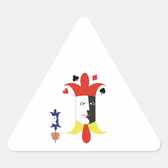 Pegatina Triangular Cabezas de broma (Anverso)