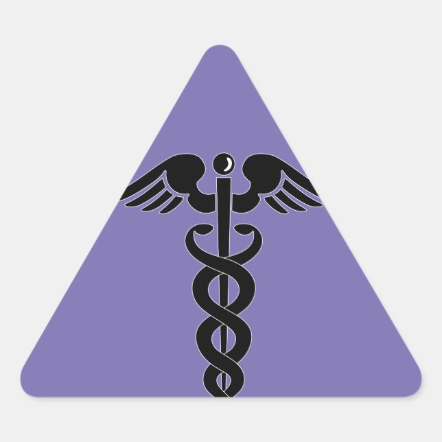 Pegatina Triangular caduceus-medicina-símbolo-médico-logo (Anverso)
