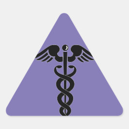 Pegatina Triangular caduceus-medicina-símbolo-médico-logo