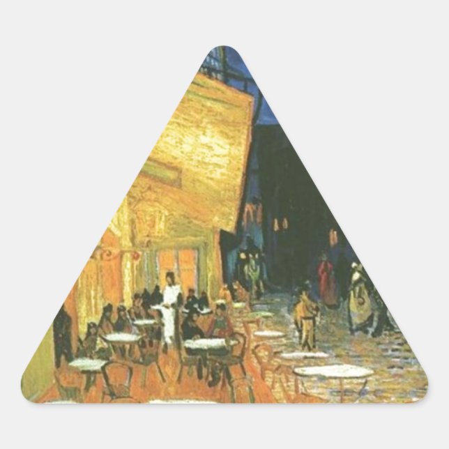 Pegatina Triangular Cafe Terrace - Vincent van Gogh (Anverso)