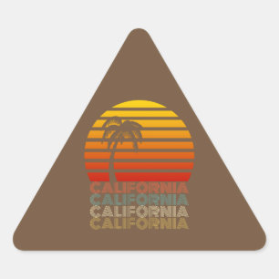 Pegatina Triangular California Vintage verano Sunset Sunrise Retro