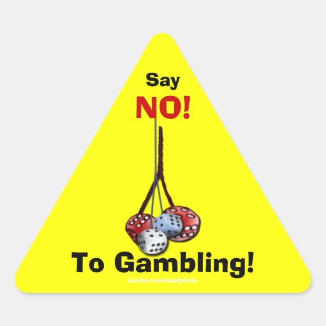 Pegatina Triangular Campaña anti-juego dice Pegatinas (Anverso)