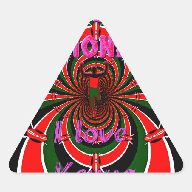 Pegatina Triangular Campeonato Mundial de Atletismo de Kenia: Bandera  (Anverso)