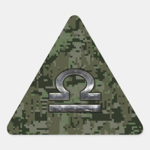 Pegatina Triangular Camuflaje Digital Libra Zodiac Rótulo Woodland