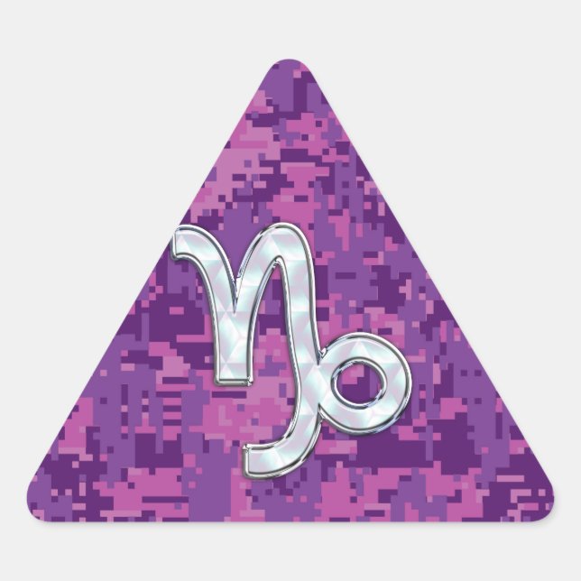 Pegatina Triangular Camuflaje digital rosa del Rótulo Zodiaco de Capri (Anverso)